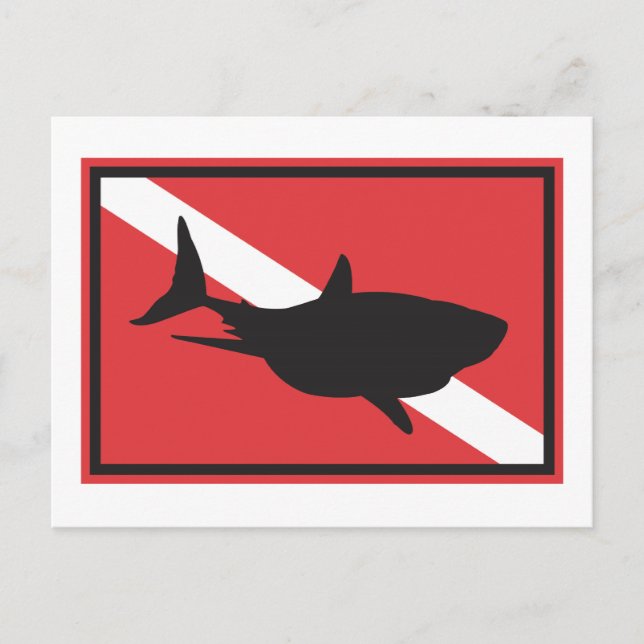 Shark Diving Flag Postcard (Front)