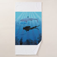 Shark Diving Scuba Diver