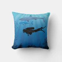 Shark Diving Scuba Diver