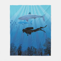 Shark Diving Scuba Diver