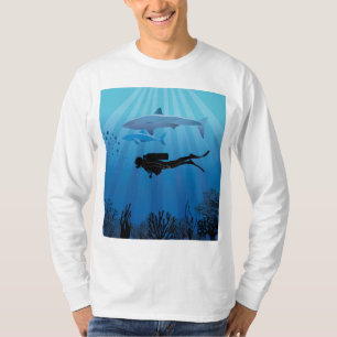 Shark Diving Scuba Diver T-Shirt