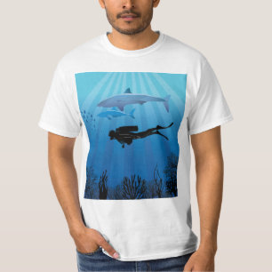 Shark Diving Scuba Diver T-Shirt