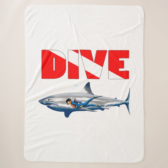 Shark Diving Sherpa Blanket (Front)