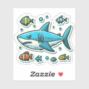 Shark Drawing: Deep Water Stickers #18