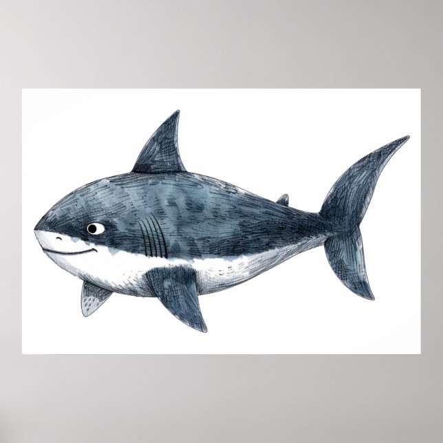 Shark drawing poster (Front)