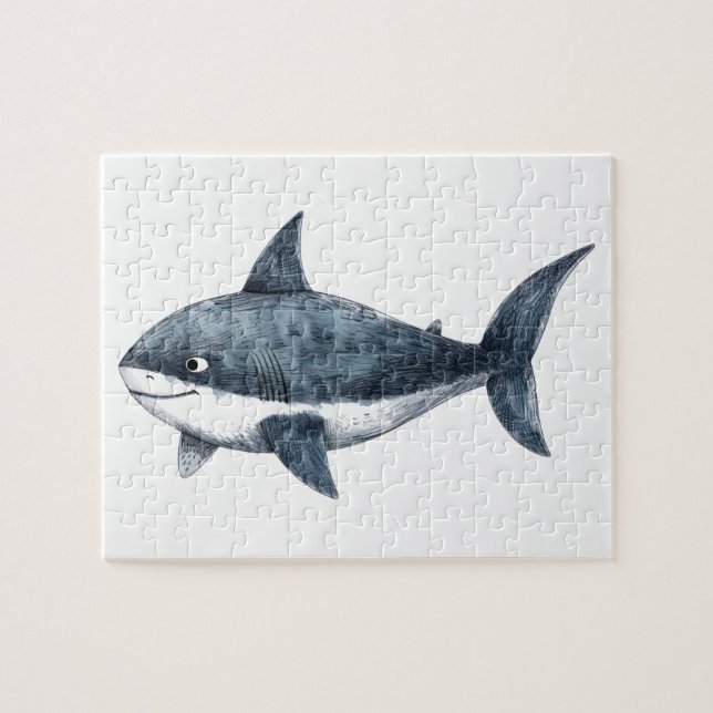 Shark drawing  Small Jigsaw Puzzle (Horizontal)