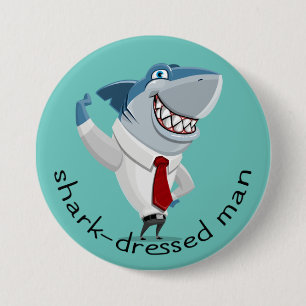 Shark-Dressed Man Cool 7.5 Cm Round Badge
