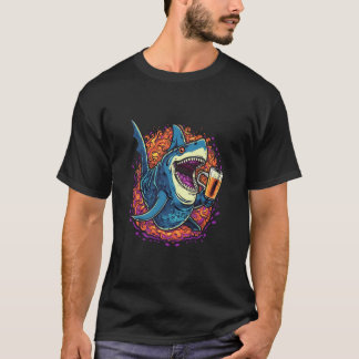 Shark Drinking Beer Sea Ocean Animal Shark T-Shirt