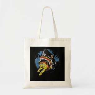 Shark Eating A Cat Funny Shark Gifts Tote Bag