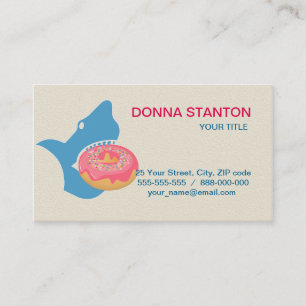 Shark eating a donut business card