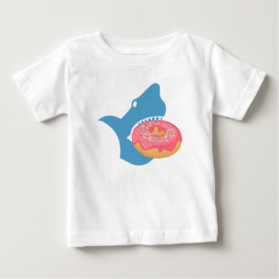Shark eating a doughnut baby T-Shirt