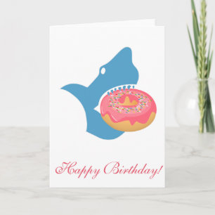Shark eating a doughnut card