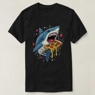 Shark Eating Pizza Funny Pizza Lover  T-Shirt