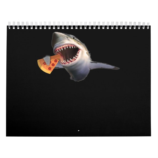 Shark Eating Pizza Shark Lovers Funny Gifts Calendar (Cover)