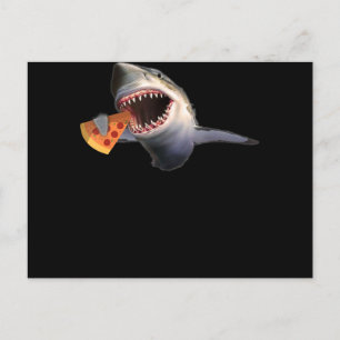 Shark Eating Pizza Shark Lovers Funny Gifts Holiday Postcard