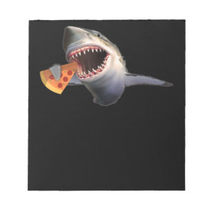 Shark Eating Pizza Shark Lovers Funny Gifts Notepad