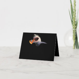Shark Eating Pizza Shark Lovers Funny Gifts Thank You Card