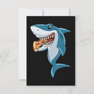 Shark Eating Pizza Shark Lovers Pizza Lovers Thank You Card