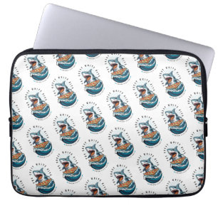 Shark Eating Pizza   The Great White Bite Jawsome  Laptop Sleeve