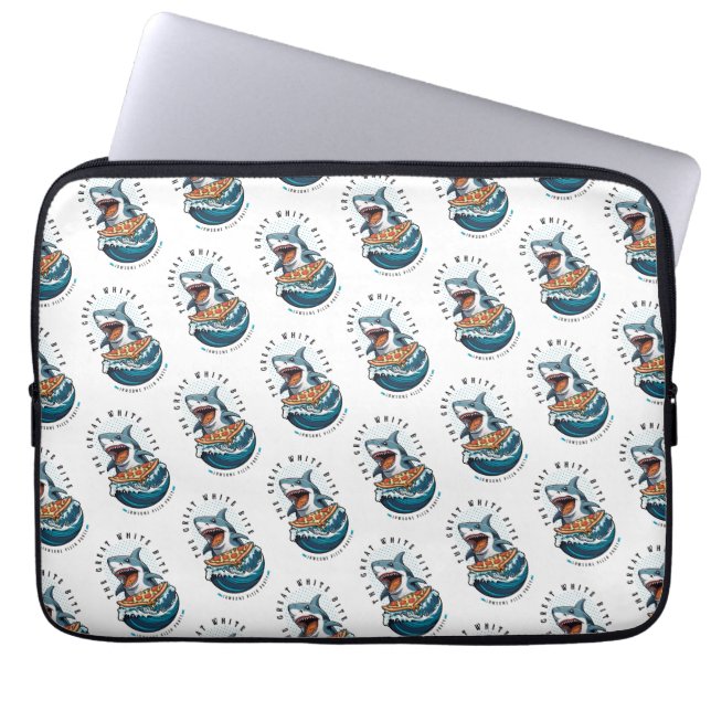 Shark Eating Pizza | The Great White Bite Jawsome  Laptop Sleeve (Front)