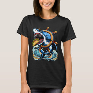 Shark Eating Taco Christmas Sea Animal Lover Kids T-Shirt