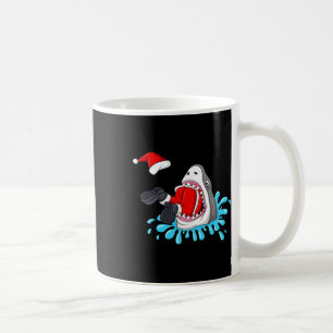 Shark Eats Santa Claus Christmas Boys Girls Kids X Coffee Mug