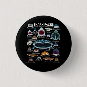Shark Faces Which Face Do You Want To Encounter 3 Cm Round Badge