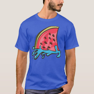 Shark Fin As Watermelon Summer Surfing Beach Vibes T-Shirt