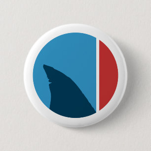 shark fin circle 6 cm round badge