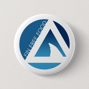 shark fin free food tricircles 6 cm round badge