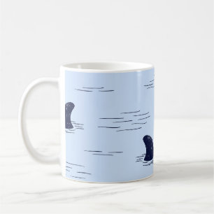 Shark Fin Ocean Pattern Coffee Mug