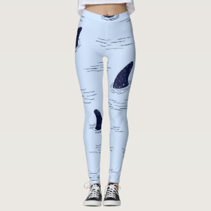 Shark Fin Ocean Pattern Leggings