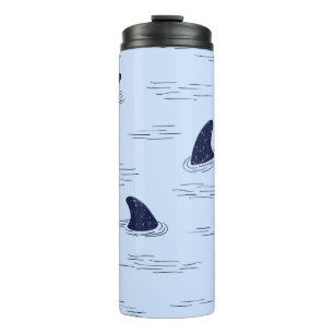 Shark Fin Ocean Pattern Thermal Tumbler