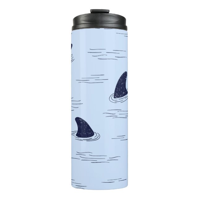Shark Fin Ocean Pattern Thermal Tumbler (Front)