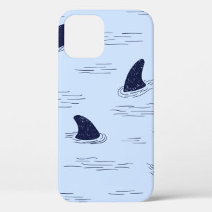 Shark fin seamless pattern. iPhone 12 case