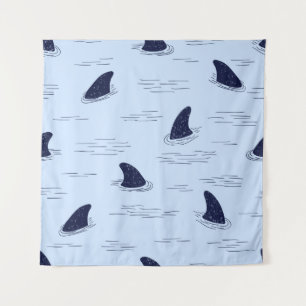 Shark fin seamless pattern. tapestry