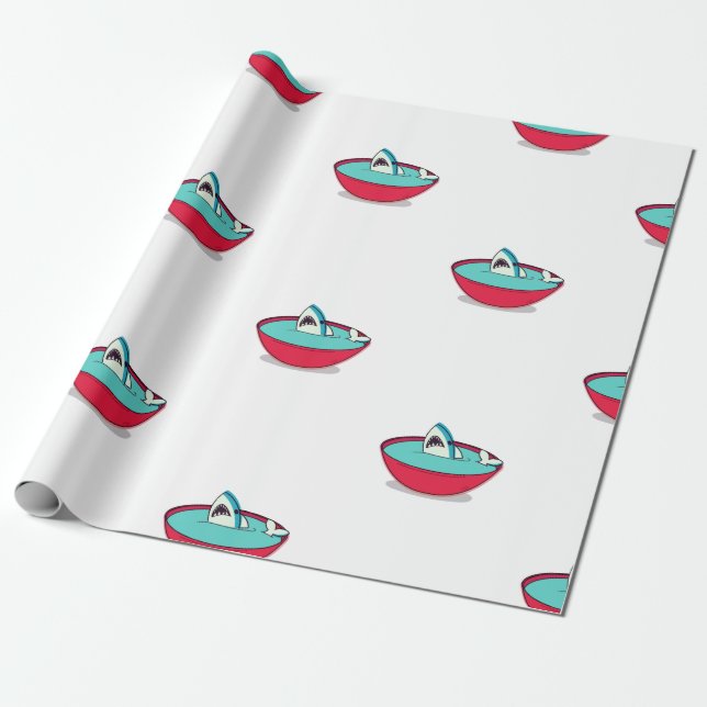 Shark Fin Soup Wrapping Paper (Unrolled)