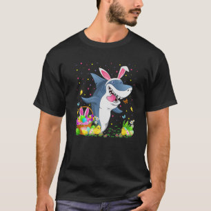 Shark Fish Bunny Egg Hunting Great White Shark Eas T-Shirt