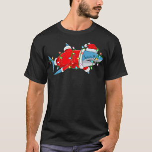 Shark Fish Lover Christmas Lights Santa Merry Shar T-Shirt
