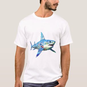 Shark Fish Ocean World Wildlife Wonder Abstract T-Shirt