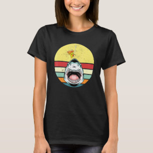 Shark Fish Pizza Retro Vintage Pizzeria Pizza Chef T-Shirt