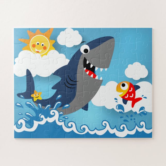 Shark Fish Starfish Sea Life Kids Puzzle (Horizontal)