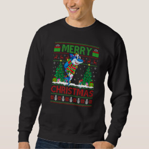 Shark Fish  Xmas Tree Ugly Santa Shark Christmas Sweatshirt