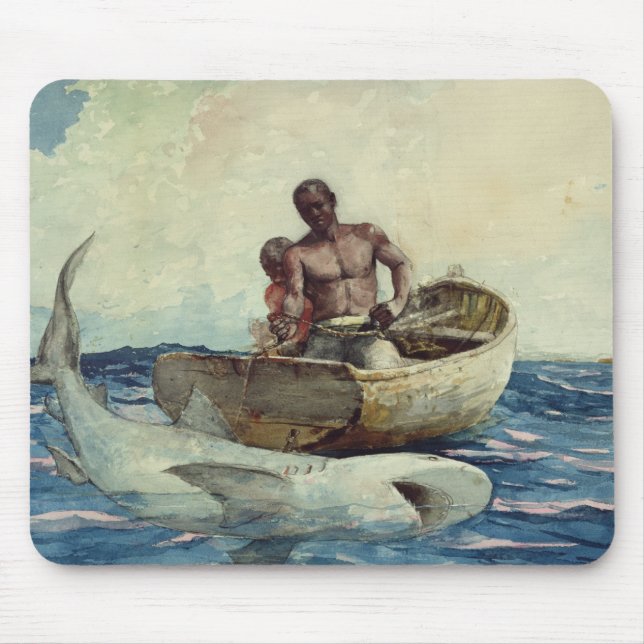 Shark Fishing, 1885 Mouse Pad (Front)