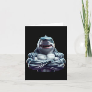 Shark Flexing Fan Lover Bodybuilding Cool Gym Work Card