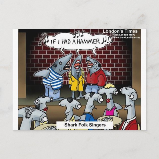 Shark Folk Singers Funny Gifts Tees & Cards (Front)
