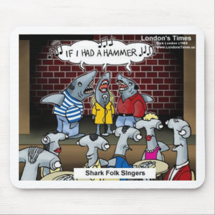 Shark Folk Singers Funny Gifts Tees & Cards Mouse Pad