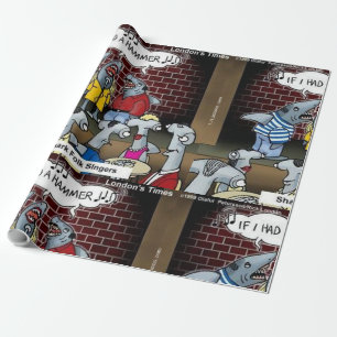 Shark Folk Singers Funny Rick London Wrapping Paper