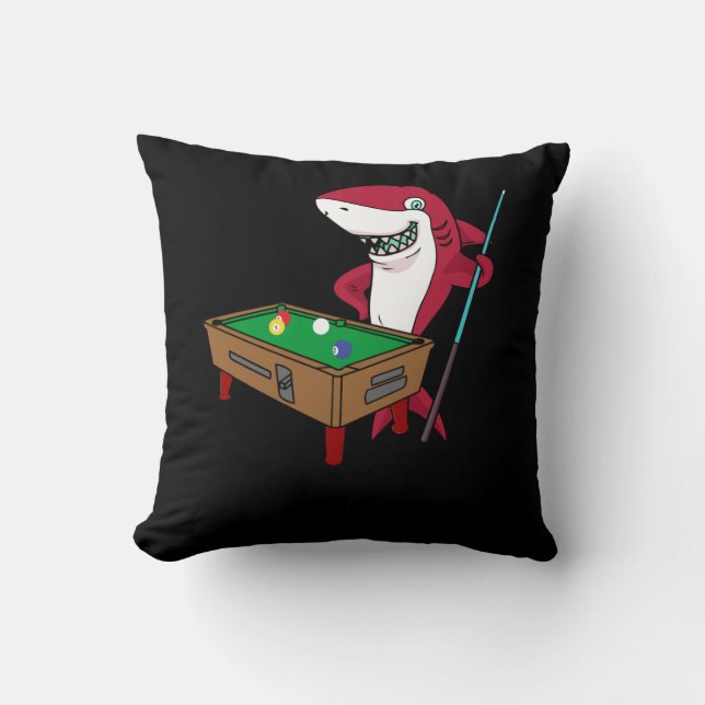 Shark Funny Billiard Pool Player Cushion (Front)
