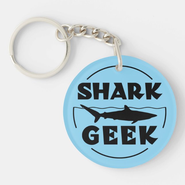 Shark Geek Design For Shark Lovers Key Ring (Front)